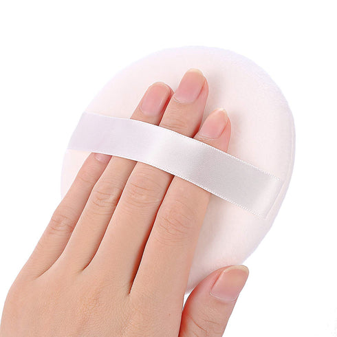 WSYUB Powder Puff, Ultra Soft Large Velour Body Powder Puffs, 4.13 inch, 4pcs, Round, White