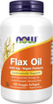 NOW Supplements Flax Oil 1000 mg, Cold Pressed, Hexane Free, Vegan Formula, 120 Veg Softgels, Essential Omega-3s