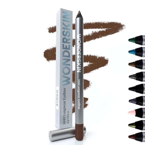 Wonderskin 1440 Longwear Brown Eyeliner Pencils, Waterproof Eye Makeup, Long Lasting Smudge Proof (Brown Sugar)