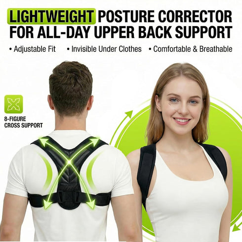 pinkmintcat Posture Corrector for Women & Men, Adjustable Back Support Brace with Y-Shape, Lightweight Shoulder