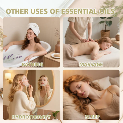 Set 6 Pack Aromatherapy Essential Oils Gift - (Lavender, Vanilla, Peppermint, Orange, Lemongrass, Cedarwood)