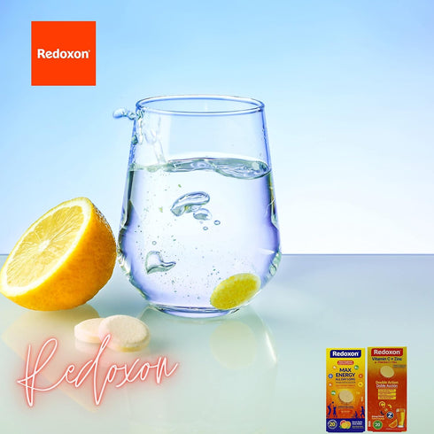 Redoxon Max Energy | Citrus Flavor | 20 Effervescent Tablets | 2.82 Oz Box | Helps Support Immune System
