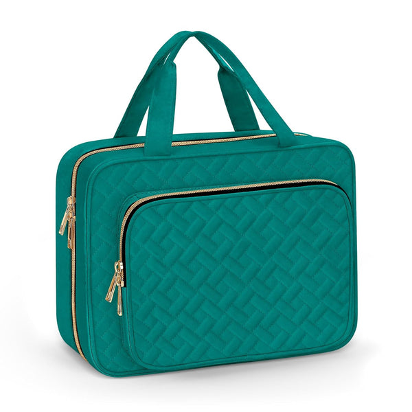 Wedama Medium Toiletry Bag for Women - Hanging Waterproof Makeup Bag for Travel, Thickened PVC, Turquoise Green