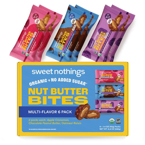 Pack: 6-2 Packs (2 7 Sweet Nothings, Variety Chocolate, Apple Cinnamon, and Oatmeal Raisin, USDA Organic Nut Butter
