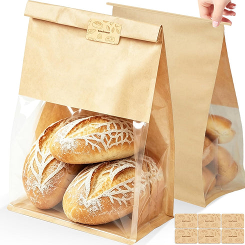 Sowinvent Extra Large Bread Bags for Homemade, 50 Count, 50% Thicker Sourdough Paper