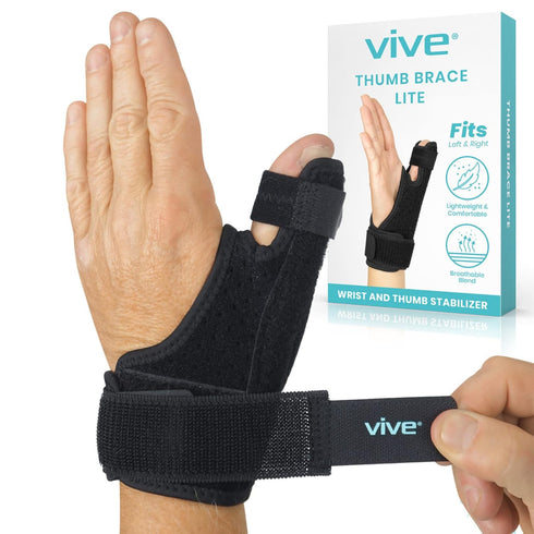 Vive Thumb Brace & Wrist Stabilizer (Fits Left and Right) - Thumb Spica Splint for Arthritis, Tendonitis, Pain Relief