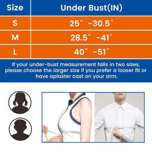 Immobilizer 40-51 inch) Arm Sling for Shoulder Injury with Waist Strap - Brace Support for Sleeping, Rotator Cuff