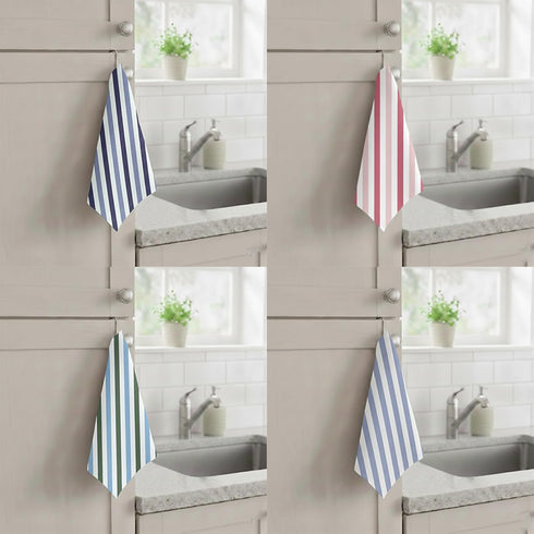 YIKUSO 8-Pack 7-Inch 8 Ultra-Fine Microfiber Kitchen Towels, Square with Clips & Multiple Patterns Soft, Absorbent