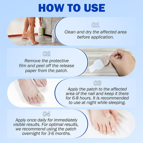 ISUNRISE 42 8-Hour Nail Repair Patches Pcs, Toenail Treatment Extra Strength, Overnight Nail Treatment for Damaged