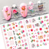 Flower Nail Art Stickers Decals 6 Sheets, Spring Rose 3D Self-Adhesive Nail Stickers for Women