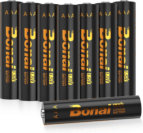BONAI AAA Lithium Batteries, 1.5V 1200mAh Long Lasting Triple AAA Batteries - Ultimate Power for High Drain Devices (8