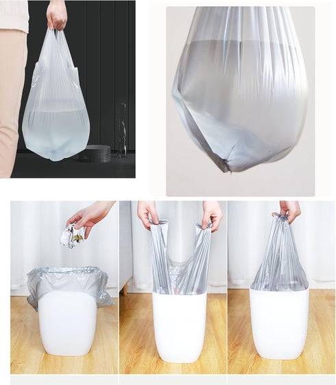 4 Gallon Bathroom Trash Bags, 100 Counts, Small Handles Garbage Bags for Office, Kitchen, Bedroom