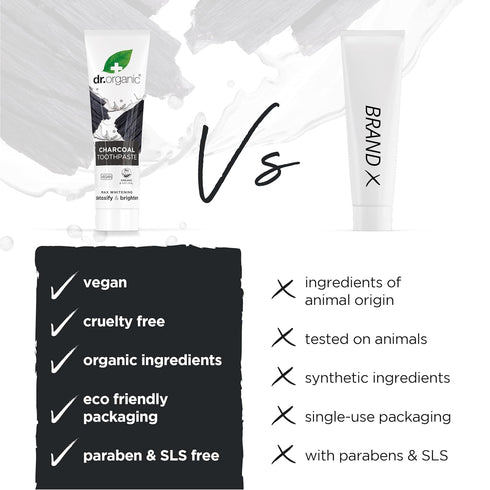Dr Organic Charcoal Toothpaste Extra Whitening, 100ml