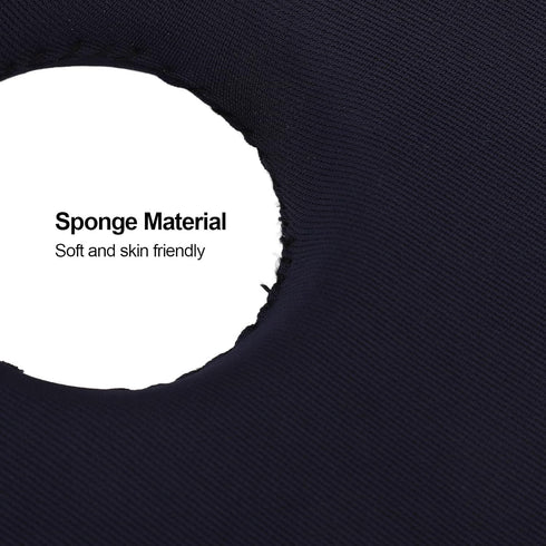 Sitting Cushion, Black Circular Shaped Wheelchair Nursing Bed Sore Pad for Pain Relief, Easy Cleaning Donut Pillow for