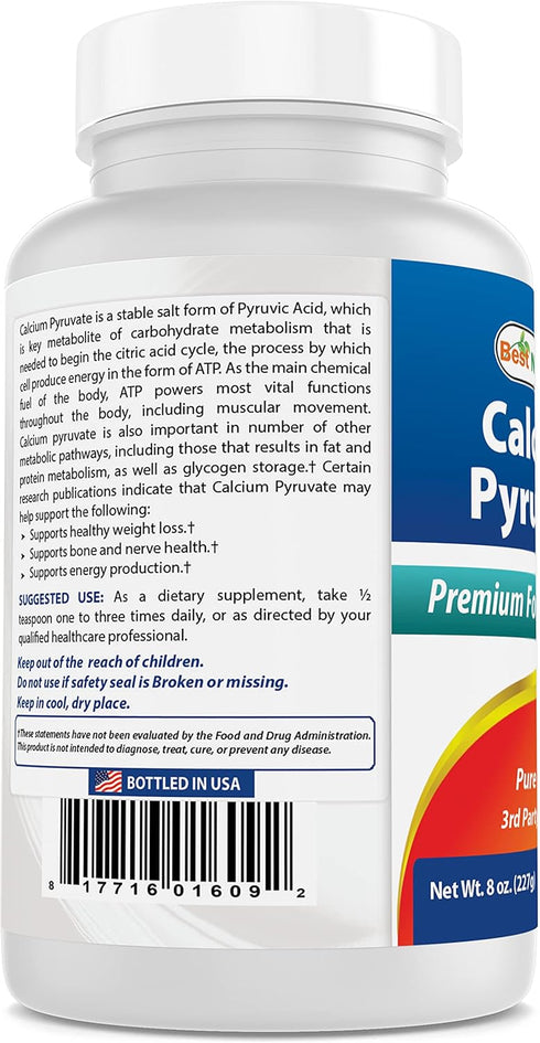 Best Naturals Calcium Pyruvate Powder - 8 OZ (Pack of 1)