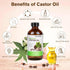 RAJOSEE Pack 8oz (50pcs Castor Oil with Castor Oil Organic Cold Pressed, Cotton Castor Oil Wrap for Waist Back Neck