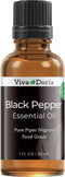 Viva Doria 100% Pure Black Pepper Essential Oil - Undiluted, Food Grade - 30 mL (1 Fluid Ounce)