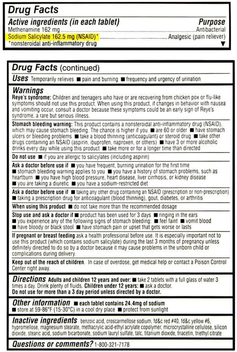Quality Choice Urinary Pain Relief Antibacterial Plus, 24 Tablets for UTI Symptom Control
