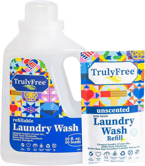 Laundry Wash Detergent for Sensitive Skin, Gentle & Safe for Baby Clothes, Plant-Based, Natural Ingredients, Unscented,