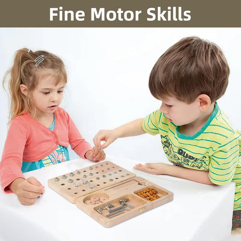 U Tag It 36-Hole Wooden Pegboard for Finger Dexterity, Upgraded Wooden Hand Therapy Peg Board with Multifunctional Test