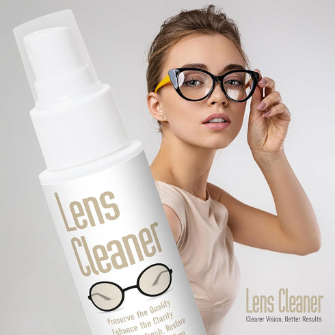 Eyeglass Cleaner Spray with Microfiber Cloth Kit, Gentle Lens Cleaner for Eyeglasses, Sunglasses, and Electronic Screens