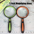 Ocim 2 Pack Magnifying Glass - Kids Magnifier, 75mm 10X Lens with Non-Slip Rubber Handle for Reading