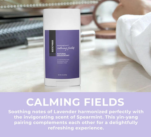 Rustic MAKA Natural Deodorant, Calming Fields - Aluminum-Free, Paraben-Free, Odor-Neutralizing with Lavender + Mint
