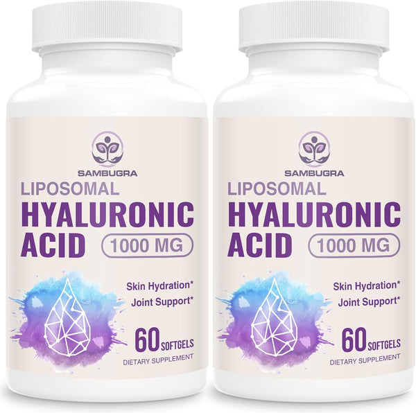 Liposomal Hyaluronic Acid Capsules - 1000mg Hyaluronic Acid Supplements for Skin Hydration and Joint Lubrication, 120