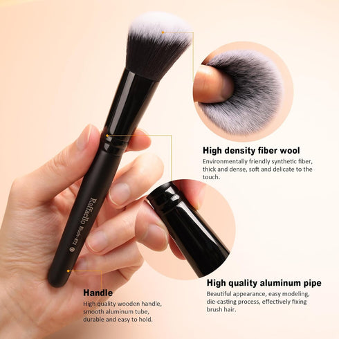 Raffaello Makeup Brushes 15Pcs Premium Synthetic Brush Set for Foundation, Contour, Blush, Concealer, Eye Shadow