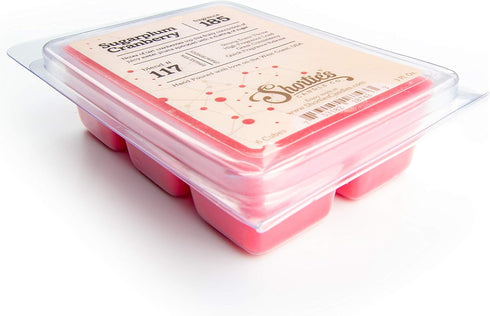 Shortie's Candle Company Sugarplum Cranberry Wax Melts Bulk Pack, Highly Scented 3 Oz. Bars (12 Oz. Total)