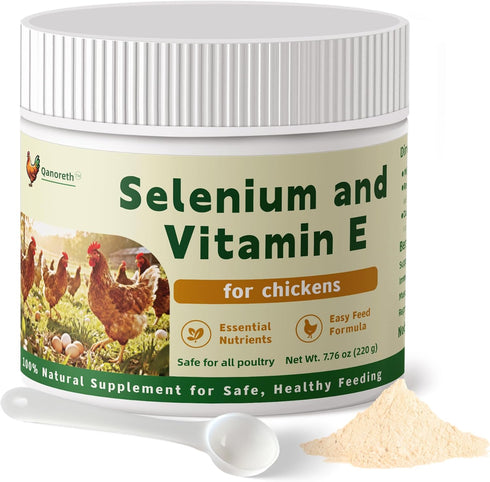 Qanoreth Selenium and Vitamin E Powder for Chickens Boost Immunity, Muscle Support &