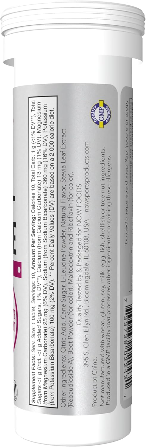 NOW Foods Sports Nutrition - Effervescent Effer-Hydrate Electrolyte Supplement, Recovery*, Orange Strawberry, 10 Tablets