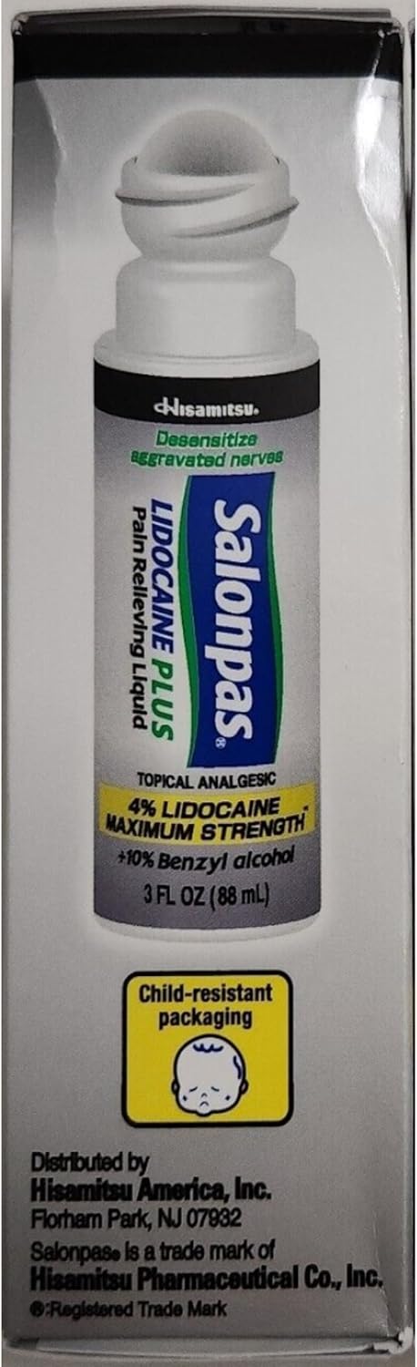 Salonpas LIDOCAINE Plus Liquid, Pack of 4
