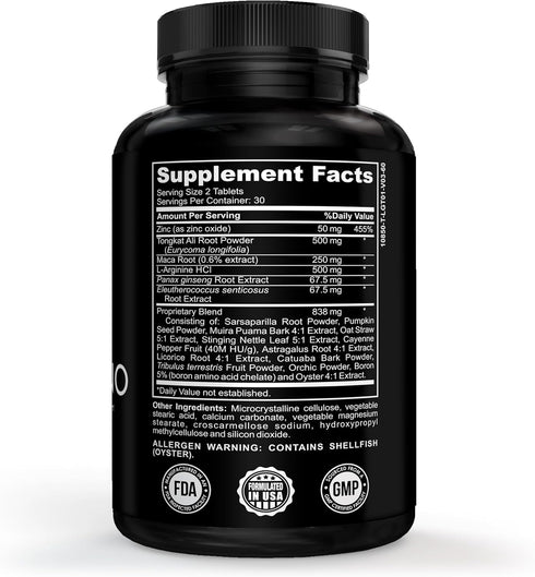 KUR Live Simply 60 Masculino Male Enhancing Supplement Natural Male Enhancement & Enlargement Tablets Supports Blood