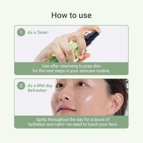 Meebak CICA Toner Spray, Korean Face Mist with Centella Asiatica & Vitamin E, Soothing Face Toner, 4 fl oz