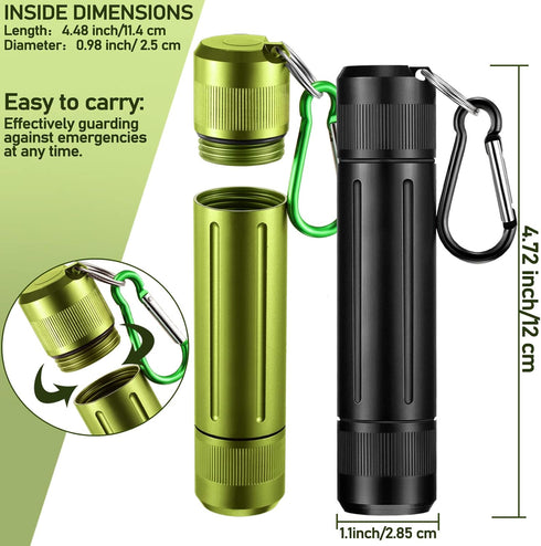 3 Pieces Portable Sealed Metal Container Bottles, Waterproof Travel Jars with Key Chain (3 Colors)