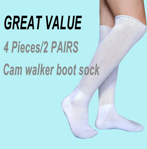 2 Pairs Replacement Socks for Air Cast Walking Boot Walker Brace, Orthopedics Socks for Fracture Boot