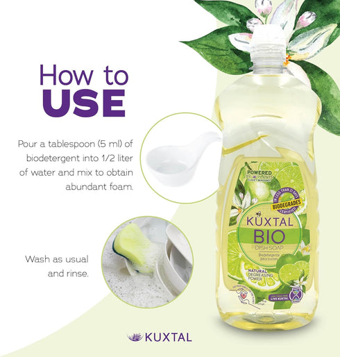 Liquid Dish Soap 3-Pack, Biodegradable & Eco-Friendly, Deep Cleaning Power, Gentle on Hands, Citrus Scent