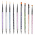 Nail Art Brushes Set, 9PCS Nail Brush with Liner Brush and Dotting Pens for Home and Professional Salon Use