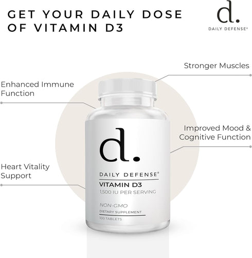Immune D3 1500 Immune 100 (D3 1500 Defense Supplements Vitamin IU for Heart Health, Daily Support, Mental Clarity