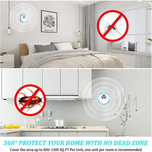 6 Packs Ultrasonic Pest Repeller Indoor, Mouse Repellent Plug in for Roach, Rodent, Bugs, Rat, Mosquito, Spider