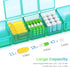 Extra Large Pill Organizer 2 Pack, XL Pill Box 7 Day Weekly Pill Case with Large Capacity, BPA Free (Blue+Green)
