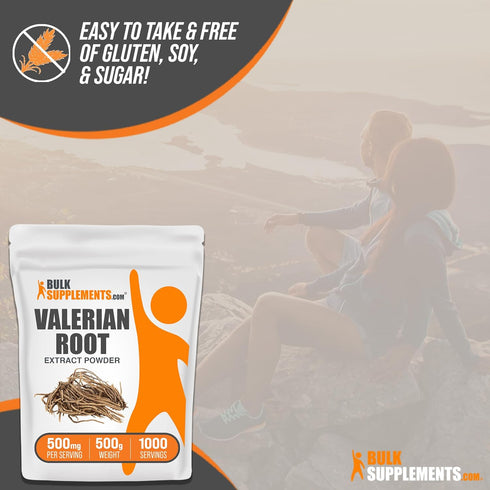 BulkSupplements.com Valerian Root Extract Powder - 500mg per Serving, Gluten Free, 500g (1.1 lbs)