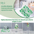 6 Pack Swedish Dishcloths for Kitchen - Green Leave Patterns, Reusable, No Odor, with Adhesive Clips