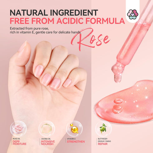 SAVILAND Cuticle Oil Vitamin E - 40ml Rosehip Nail Growth Oil, Plant-based Cuticle Oil for Ultra Nourishing Repair