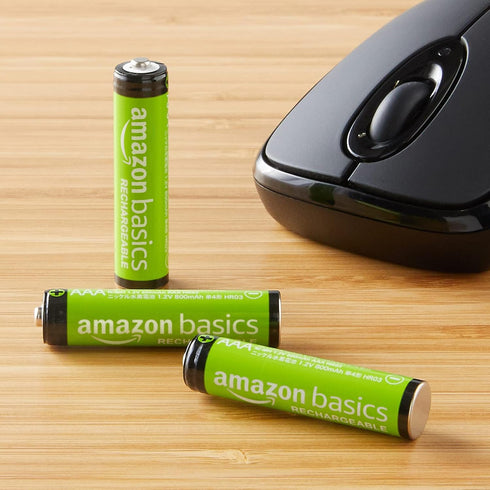 Amazon Basics 16-Pack Rechargeable AAA NiMH Performance Batteries, 800 mAh, Pre-Charged, Recharge up to 1000x