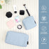 MAGEFY Makeup Bag for Purse, 2 Pcs Corduroy Cosmetic Bag for Girls, Small Travel Pouch with Zipper (Blue)