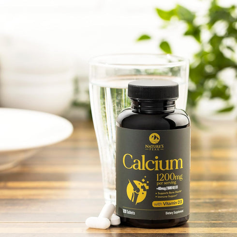 Calcium 1200 mg with Vitamin D3 | 120 Tablets | Supports Bone Strength, Teeth & Immune System, Nature's Absorbable