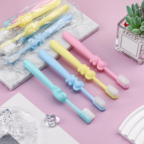 20 pcs Disposable Kids Toothbrushes, Individually Wrapped for Age 2+ Toddler Children, Soft Bristles for Boys Girls