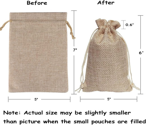 Lot of 30 Burlap Bags with Drawstring, Gift Bags Jewelry Pouches for Wedding Party and DIY Craft, 5 x 7 Inches